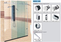Bathroom Sliding Door System 106, Stainless Steel 304, Satin MIrror,  glass sliding door