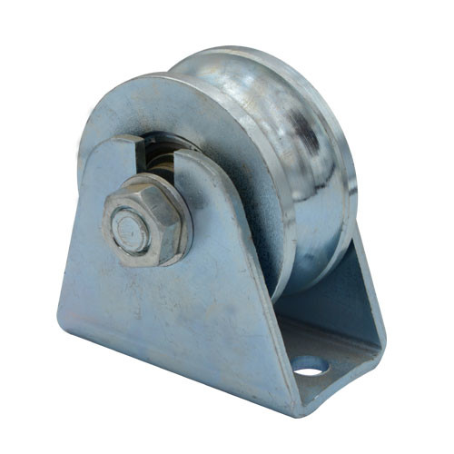 Sliding gate roller GW614 U Groove，Galvanized, Iron, Double bearing