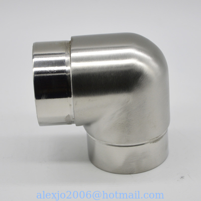 Stainless steel tube connector 90 degree, material SS304, finishing satin or mirror, for tube 50.8mm