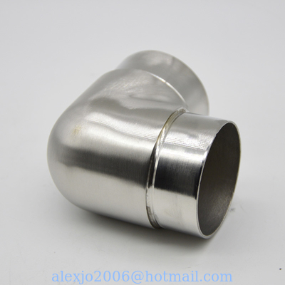 Stainless steel tube connector 90 degree, material SS304, finishing satin or mirror, for tube 50.8mm