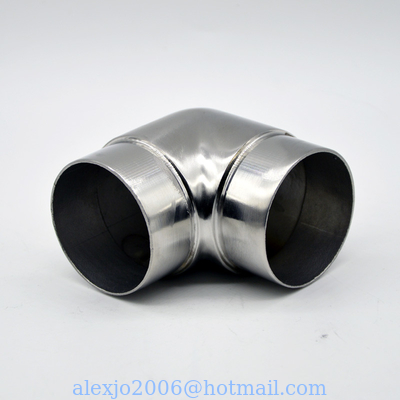 Stainless steel tube connector 90 degree, material SS304, finishing satin or mirror, for tube 50.8mm