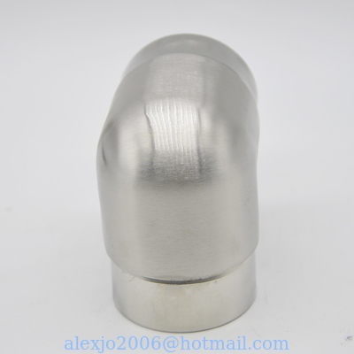 Stainless steel tube connector 90 degree, material SS304, finishing satin or mirror, for tube 50.8mm