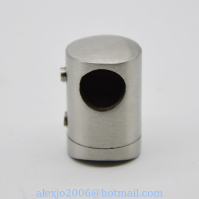 Post left Connector to tube for railling, Satin or Mirror finishing, SS304