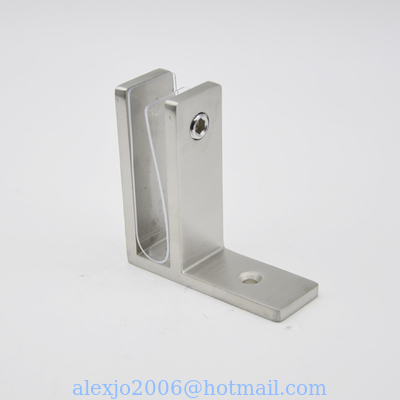 Stainless steel Glass clamps 90 degree RS2315 wall to glass, 70X25mm, thickness 5mm, SS304 satin, mirror, black