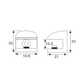 Fixed Glass Holder YS-033, Zinc Alloy,  for glass 6-8mm, finishing chrome or Satin