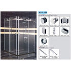 Bathroom Sliding Door System 104, Stainless Steel 304, Satin MIrror,  glass sliding door