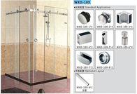 Bathroom Sliding Door System 109, Stainless Steel 304, Satin MIrror,  glass sliding door