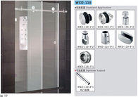 Bathroom Sliding Door System 110, Stainless Steel 304, Satin MIrror,  glass sliding door