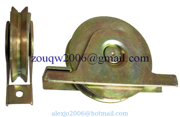 Sliding gate roller GW605 Y Groove，Galvanized, Iron, Single bearing