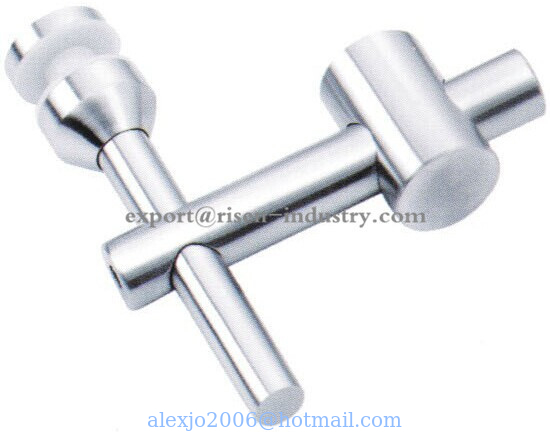 Stainless steel Handrail bracket glass to rail RS336, finishing satin or mirror