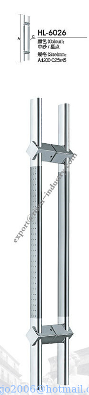 Stainless steel door handle HL6026, dia25 X 45 X 1200