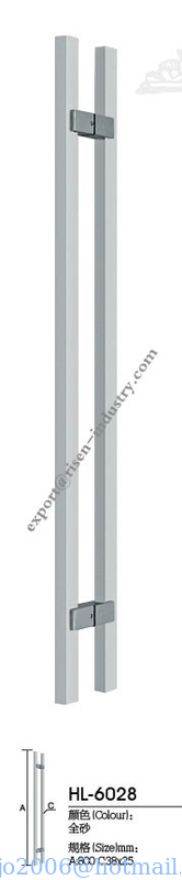Stainless steel door handle HL6028, dia38 X 25 X 800