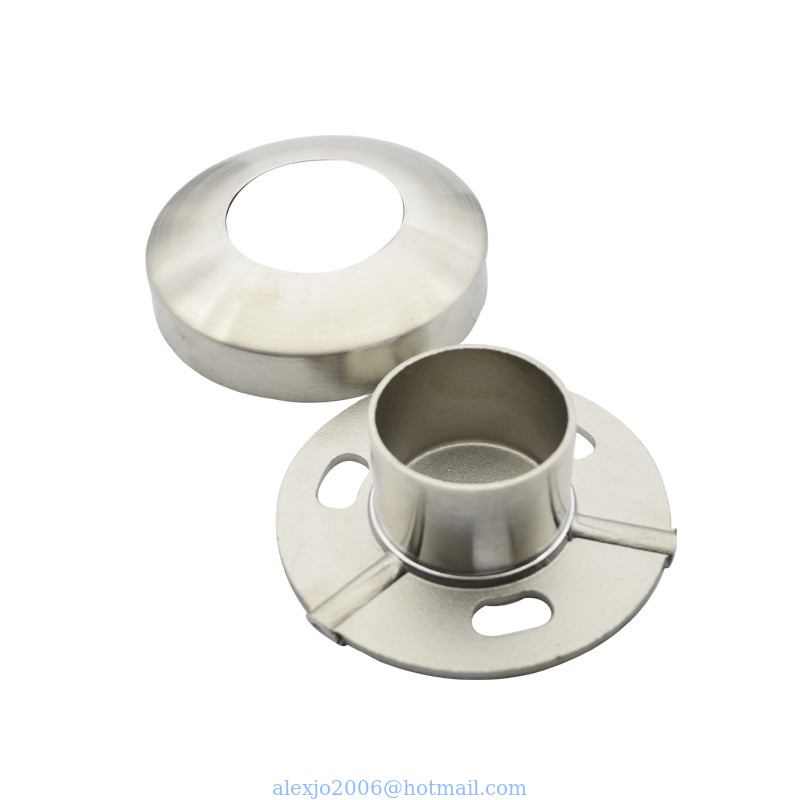 Stainless steel 304 post base in 2" for 50.8mm tube satin finishing with cover , mirror available