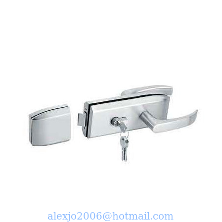 Glass door locks LC-038, stainless steel 304 plate, finishing satin or mirror