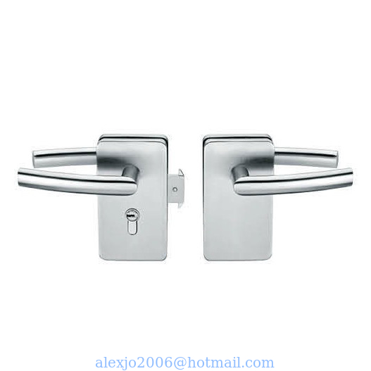 Glass door locks LC-031, stainless steel 304 plate, finishing satin or mirror