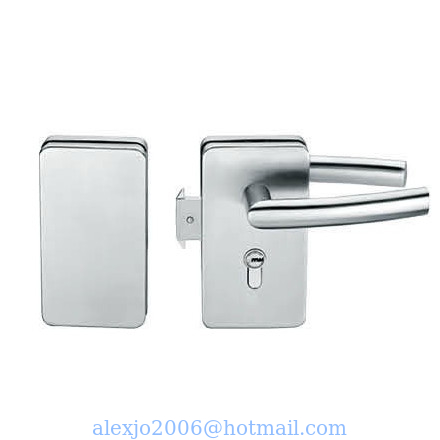 Glass door locks LC-032, stainless steel 304 plate, finishing satin or mirror