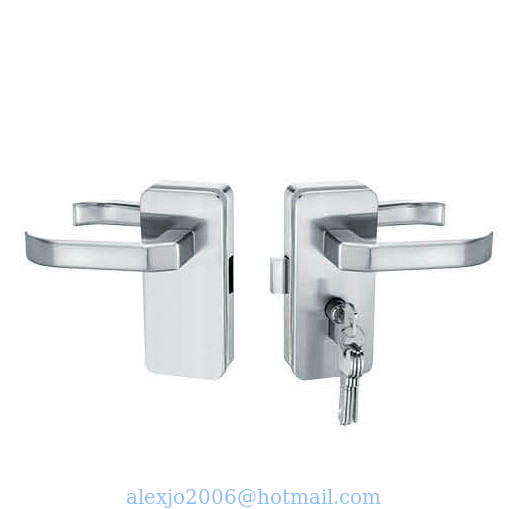 Glass door locks LC-034, stainless steel 304 plate, finishing satin or mirror