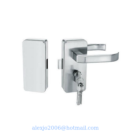 Glass door locks LC-035, stainless steel 304 plate, finishing satin or mirror