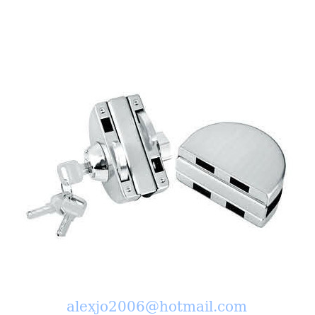Glass door locks LC-010, stainless steel 304 plate, finishing satin or mirror