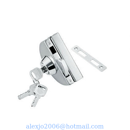 Glass door locks LC-002A, stainless steel 304 plate, finishing satin or mirror