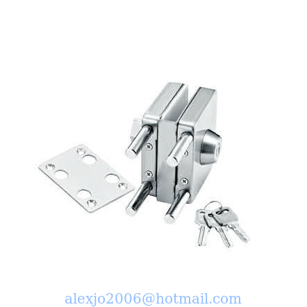 Glass door locks LC-018A, stainless steel 304 plate, finishing satin or mirror