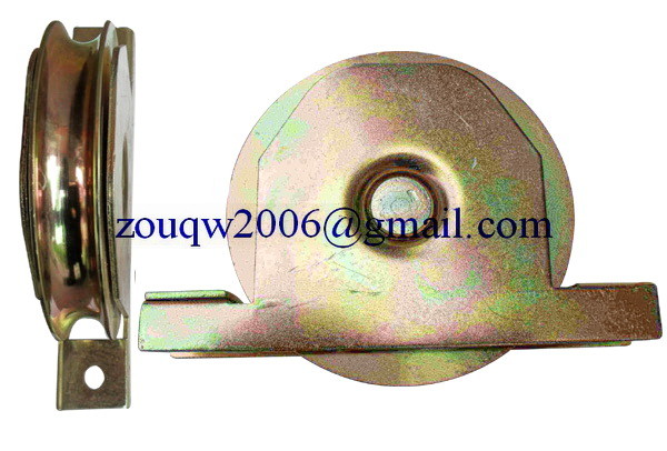 Sliding gate roller GW609 U Groove，Galvanized, Iron, Single bearing
