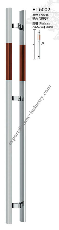 Stainless steel door handle HL5002, dia25X45 X 1200