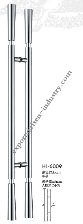 Stainless steel door handle HL6009, dia38 X 1200