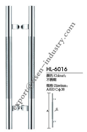 Stainless steel door handle HL6016, dia38 X 600