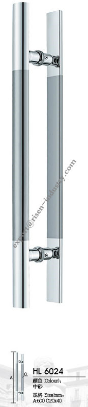 Stainless steel door handle HL6024, dia20 X 40 X 600