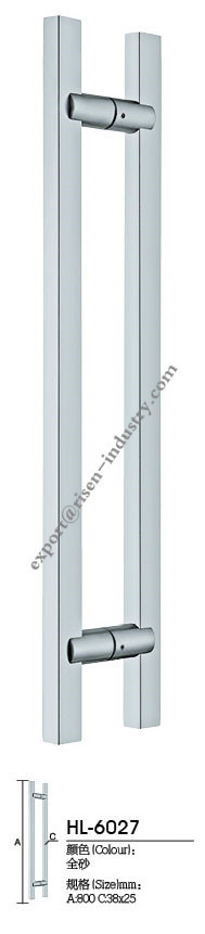 Stainless steel door handle HL6027, dia38 X 25 X 800