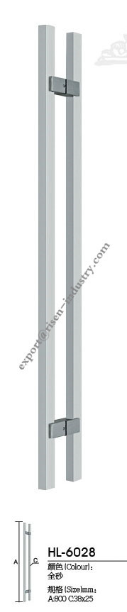 Stainless steel door handle HL6028, dia38 X 25 X 800