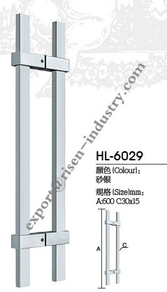 Stainless steel door handle HL6029, dia30 X 15 X 600