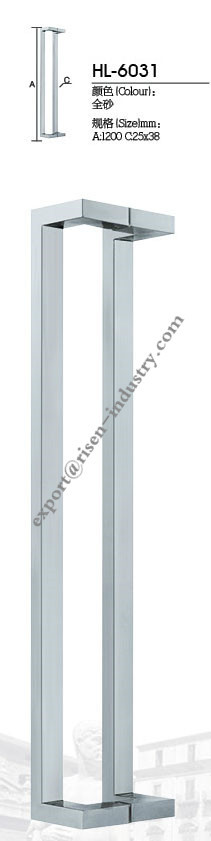 Stainless steel door handle HL6031, dia38 X 25 X 1200