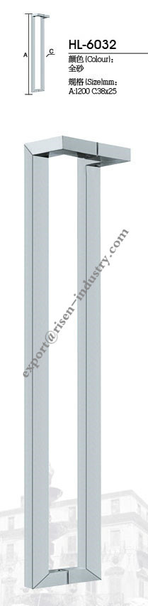 Stainless steel door handle HL6032, dia38 X 25 X 1200
