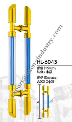 Stainless steel door handle HL6043, dia38 X 3600