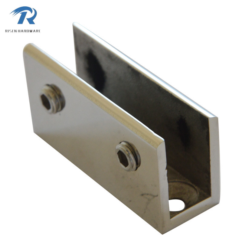 stainless steel glass clamps RS2802, finishing satin and mirror, 8-12mm thickness glass