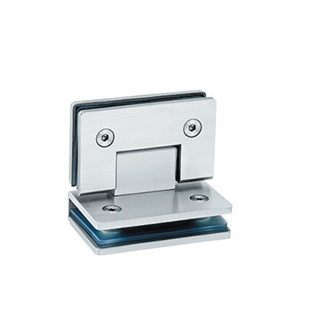 Bathroom glass clamp RS805, Square 90 degree, Single side, material stainless steel, satin or mirror