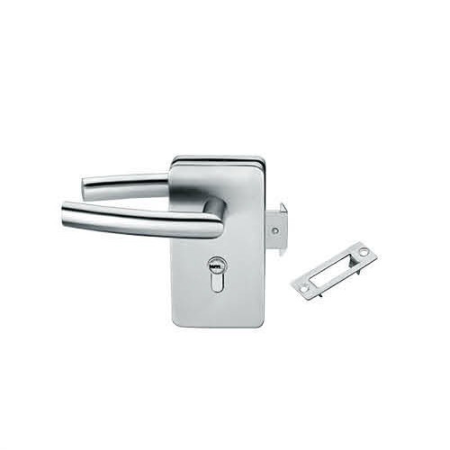 Glass door locks LC-033, stainless steel 304 plate, finishing satin or mirror