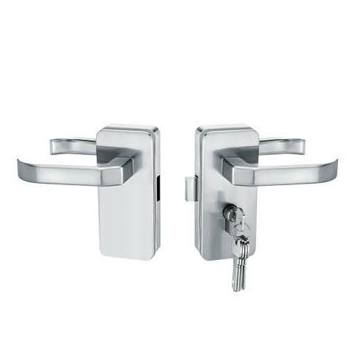 Glass door locks LC-034, stainless steel 304 plate, finishing satin or mirror