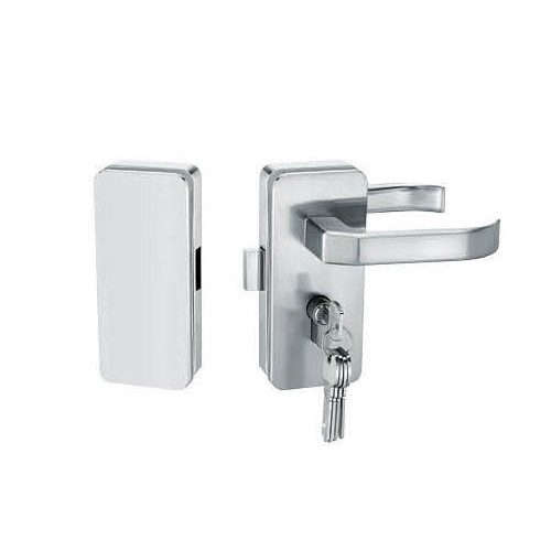 Glass door locks LC-035, stainless steel 304 plate, finishing satin or mirror