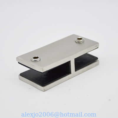 Stainless steel Glass connector 180 degree RS2310 plus, 80X40mm, thickness 5mm, SS304 satin, mirror, black