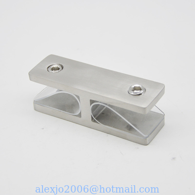 Stainless steel Glass connector 180 degree RS2313 plus, 80X25mm, thickness 5mm, SS304 satin, mirror, black